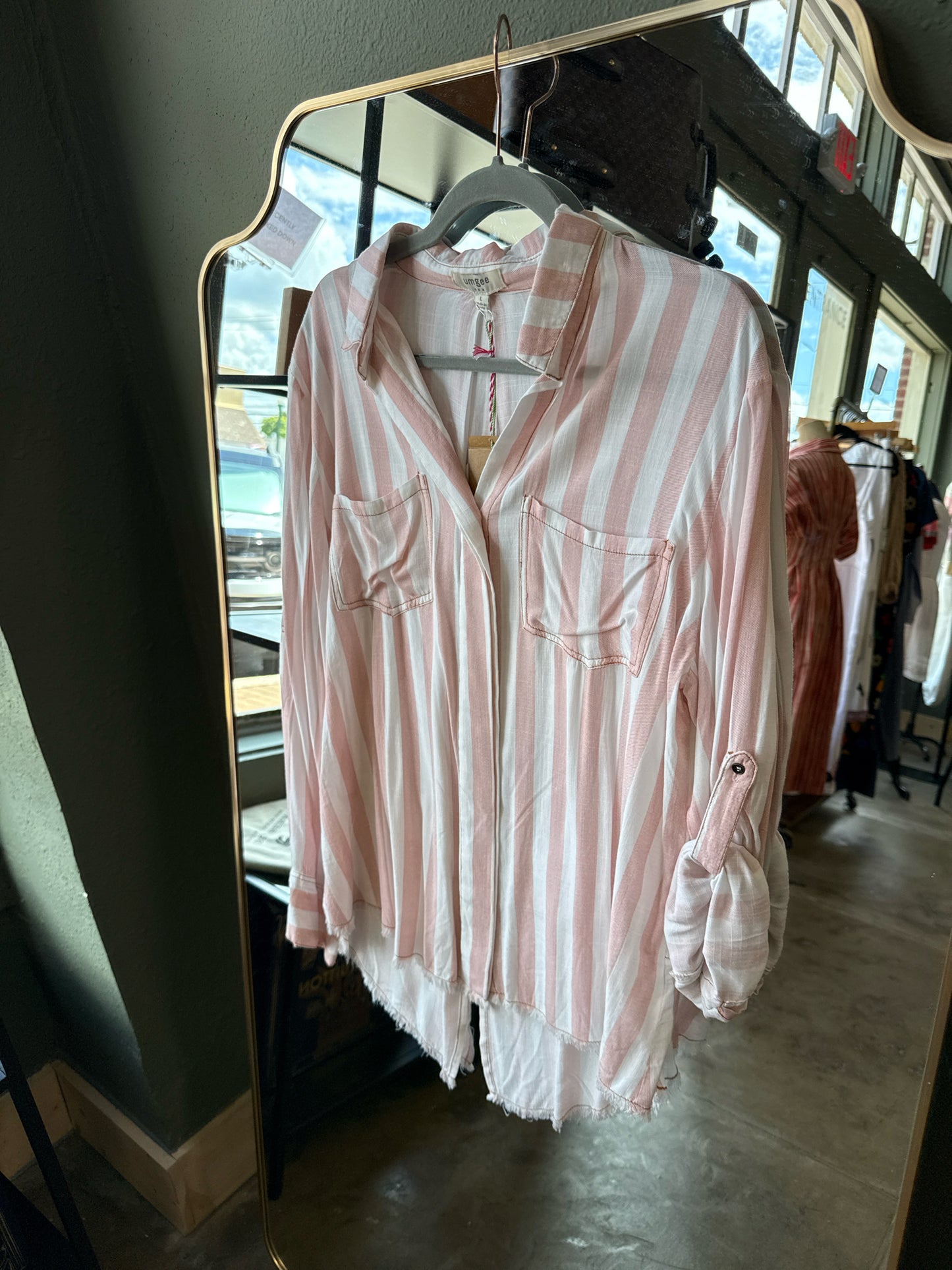 Umgee Size L pink/white Top