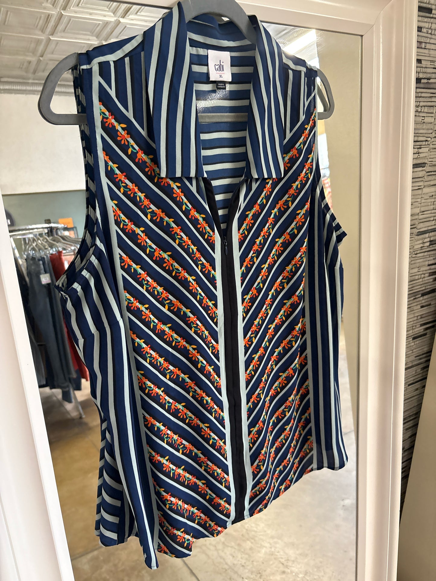 Cabi Size XL navy + multi Top