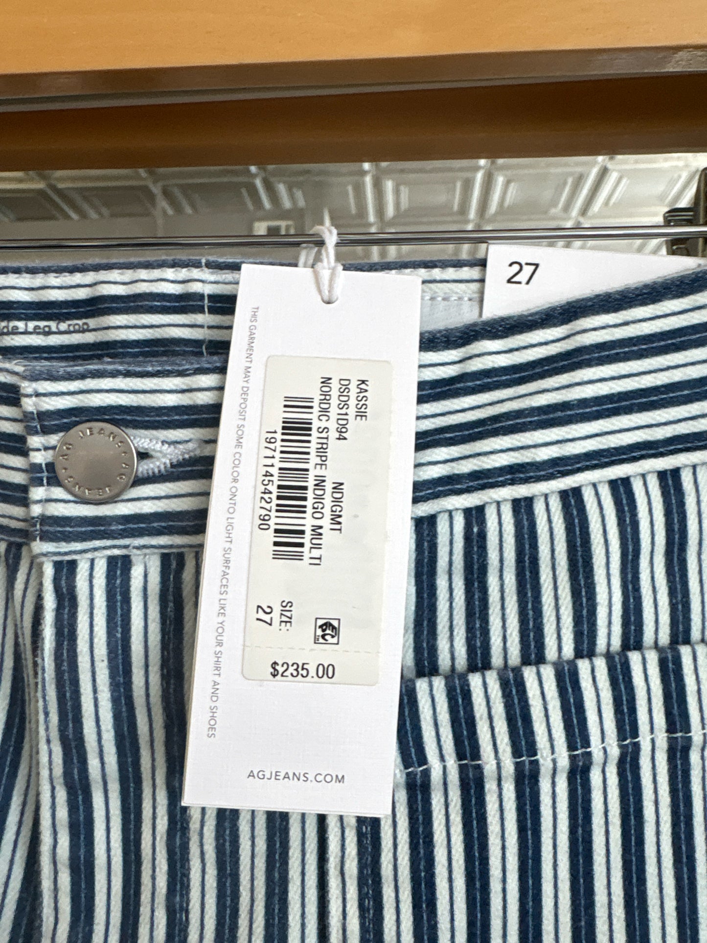 AG Size 27 blue and white Pants