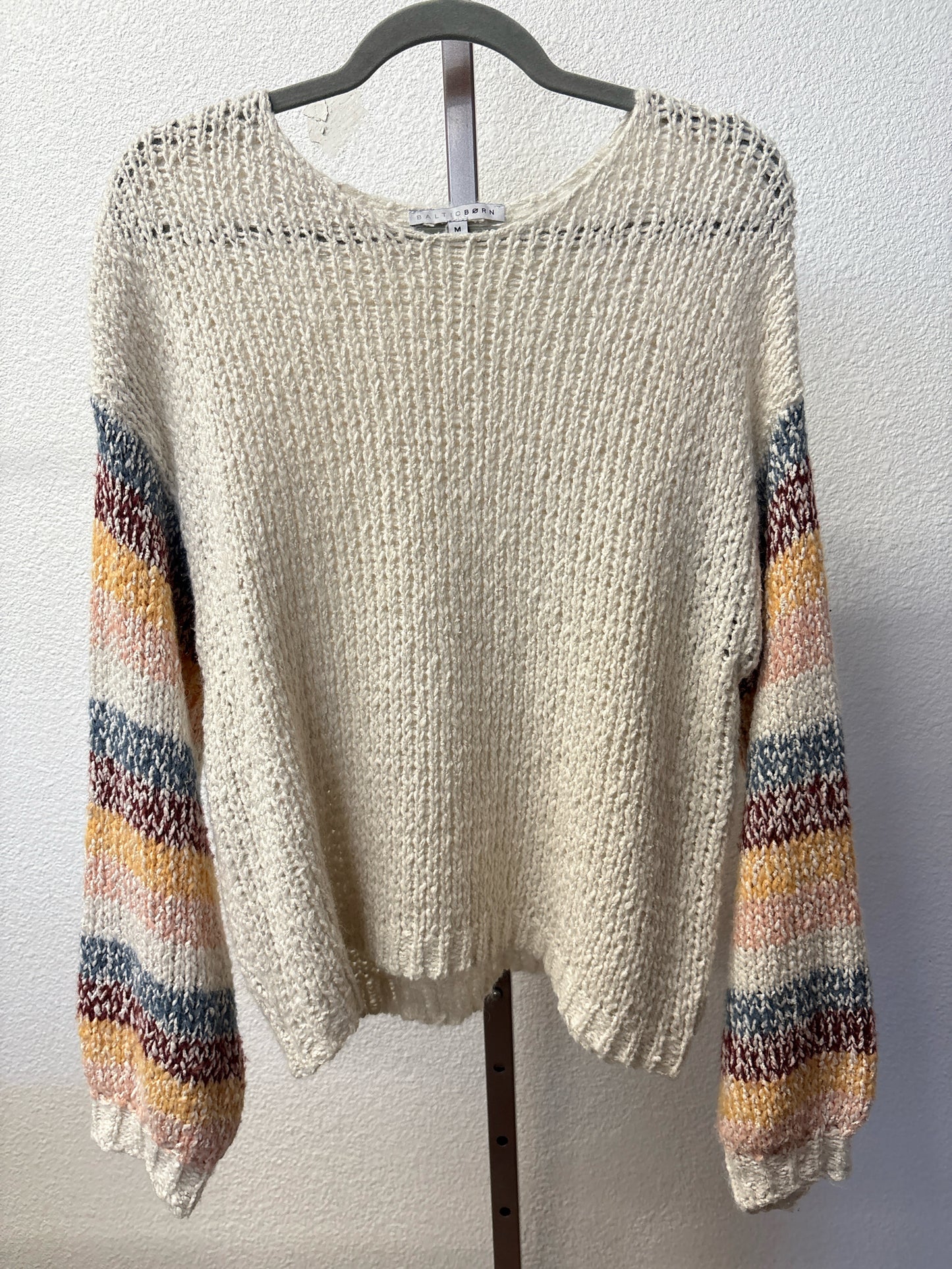 Baltic Born Size M Cream/multi Knit Sweater
