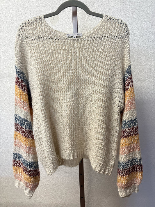 Baltic Born Size M Cream/multi Knit Sweater