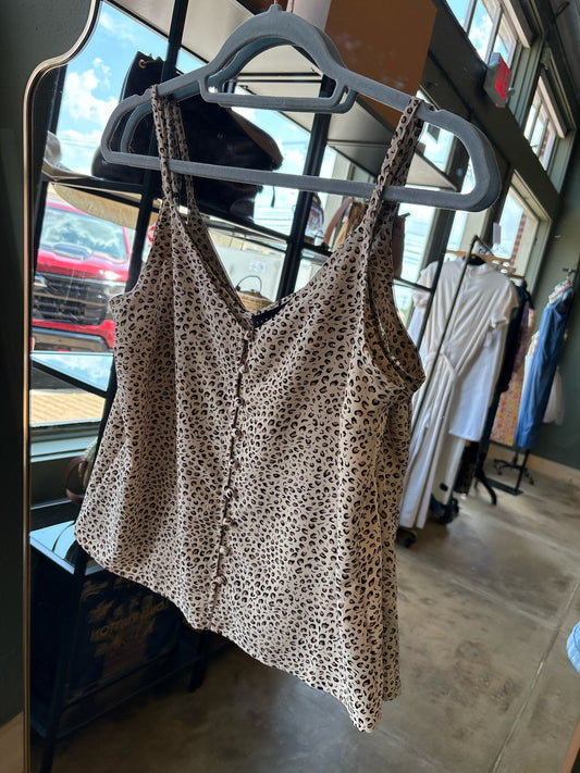 Sanctuary Size S brown & cream Animal Print Top