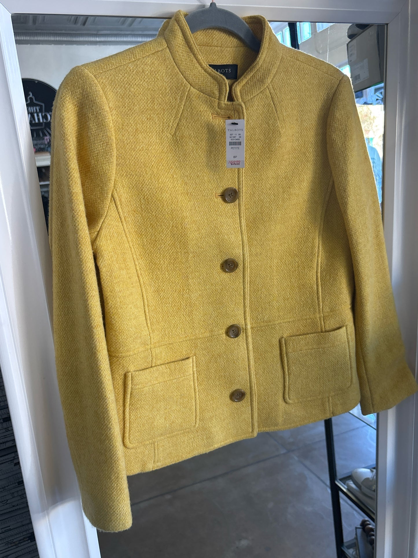 TALBOTS Size 8P Yellow Coat