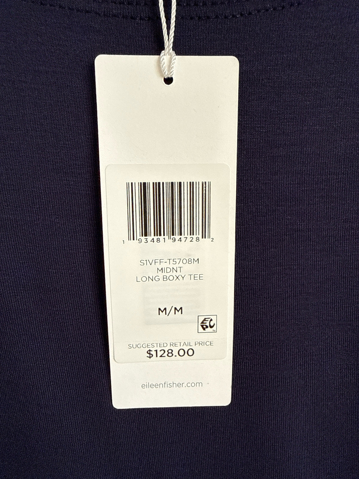 EILEEN FISHER Size M Navy Top