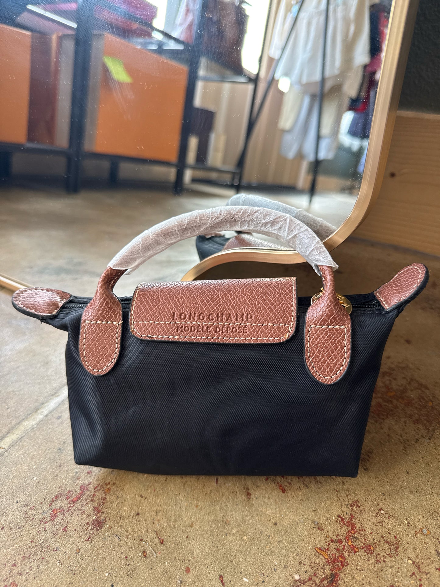 Longchamp Black/Brown Bag