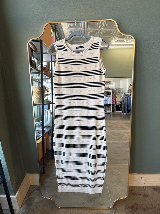Pretty Garden Size S B&W Stripe Dress