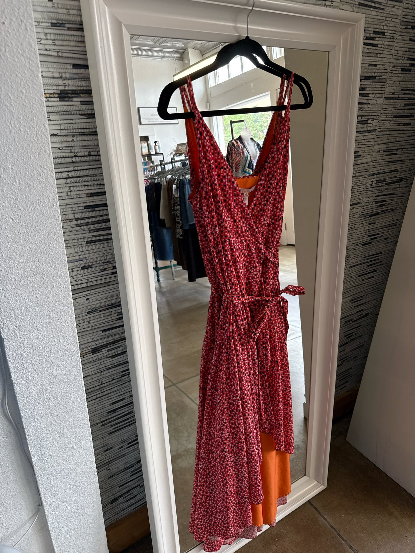 hutch Size M coral/multi Stripe/Polka Dot Dress