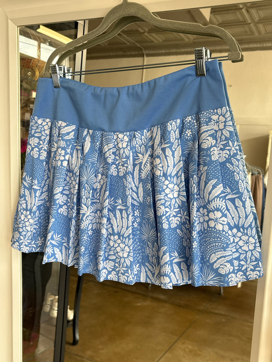 Tommy Bahama Size L Blue/White Tropical Floral Skort