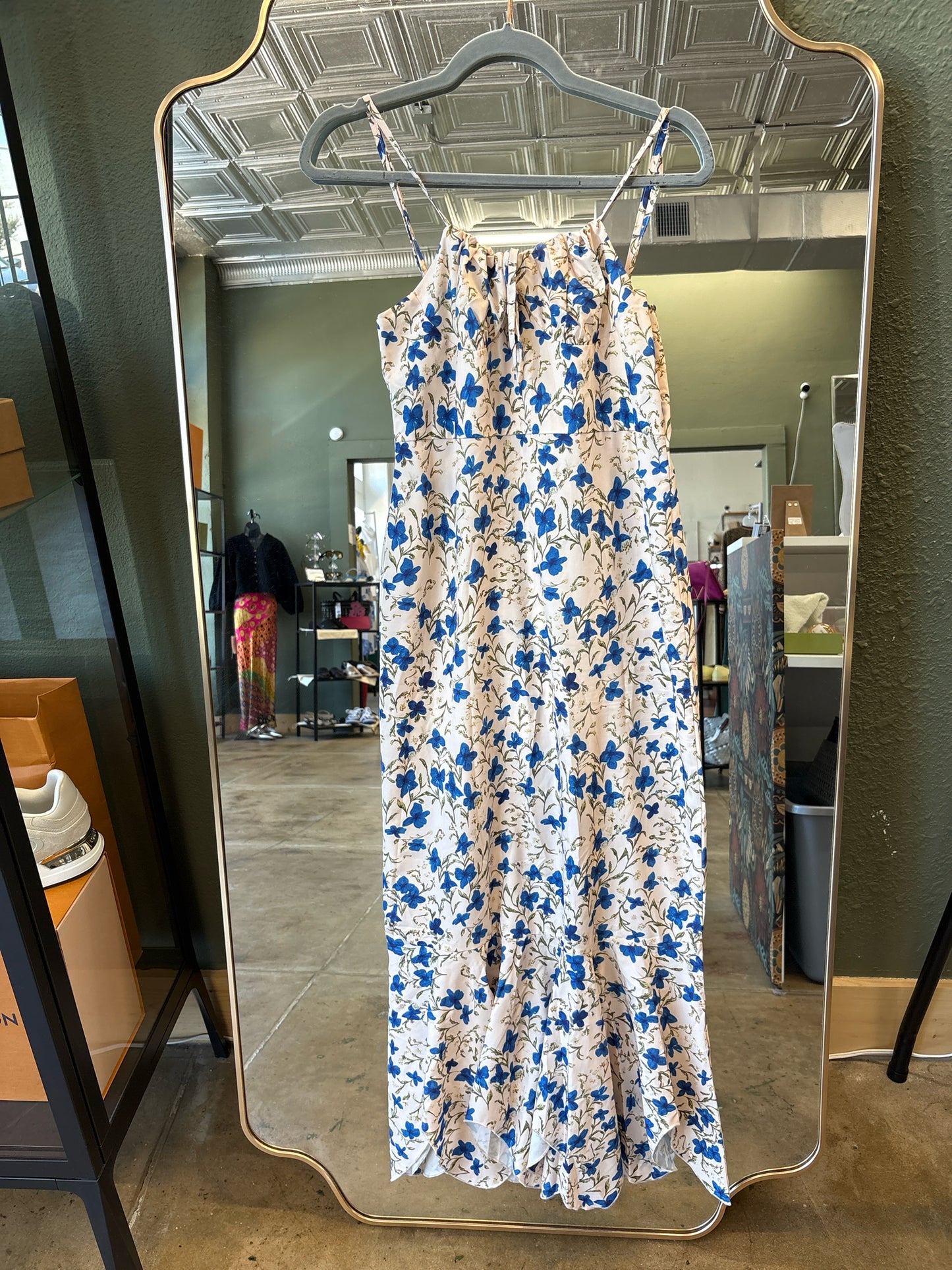 Commense Size S Cream + Blue Dress