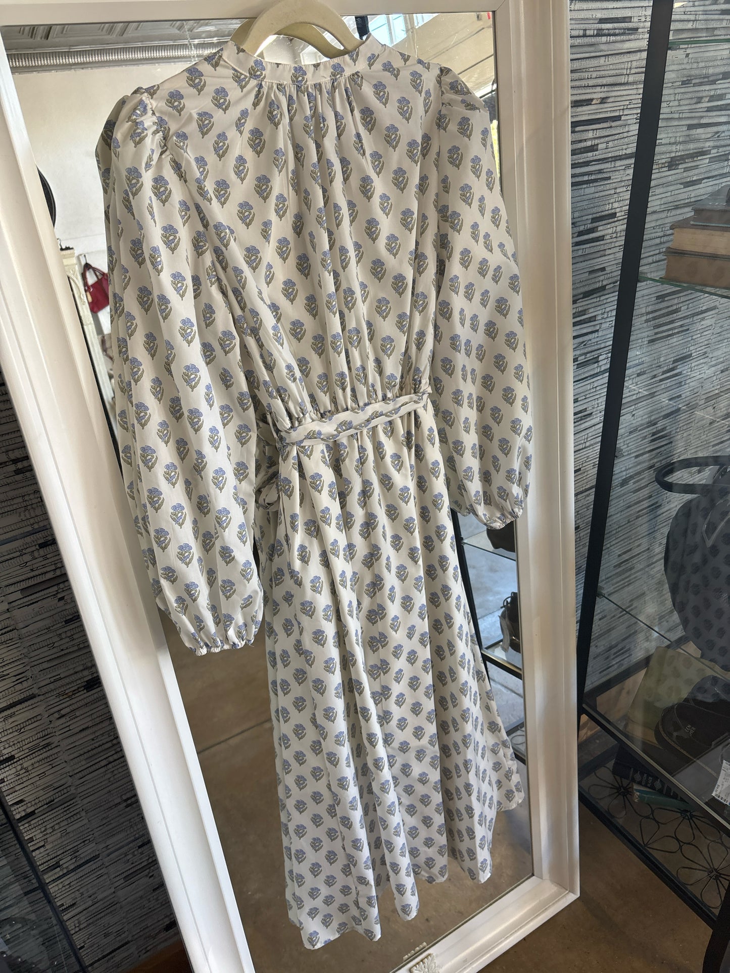 Polagram White/Blue Floral Dress