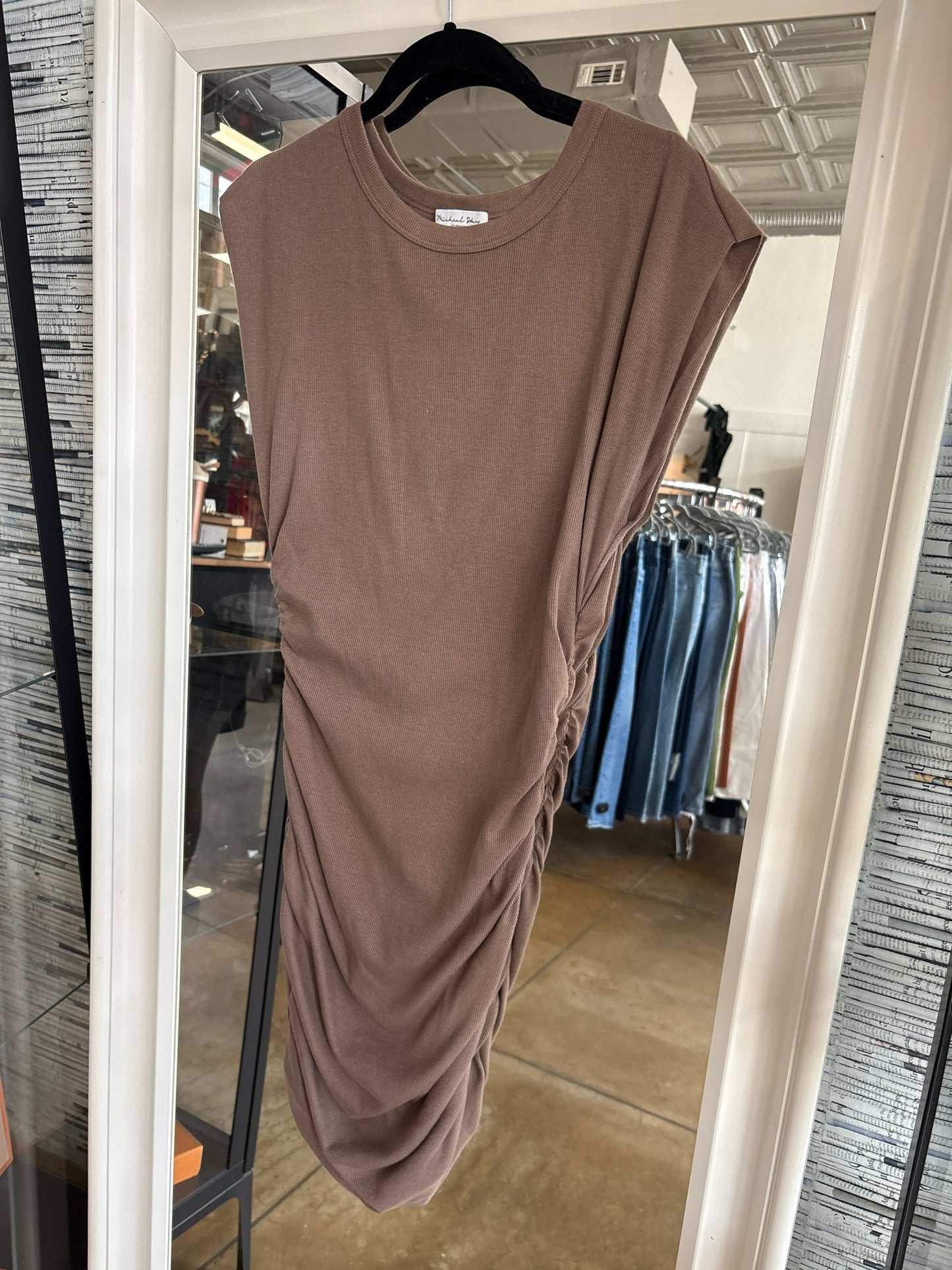 Michael Stars Size S Brown Ribbed Dress