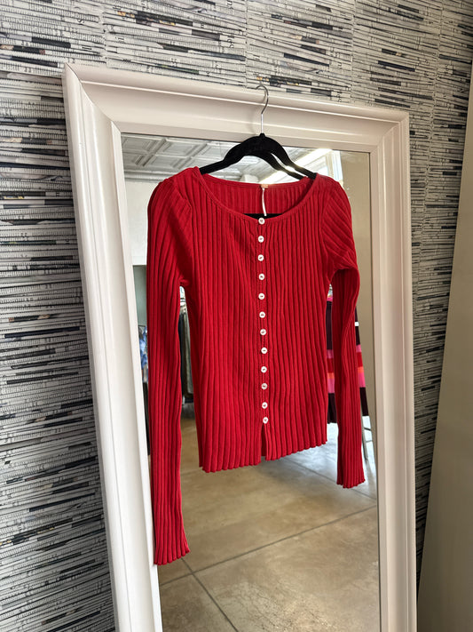 free people Size L Red Top