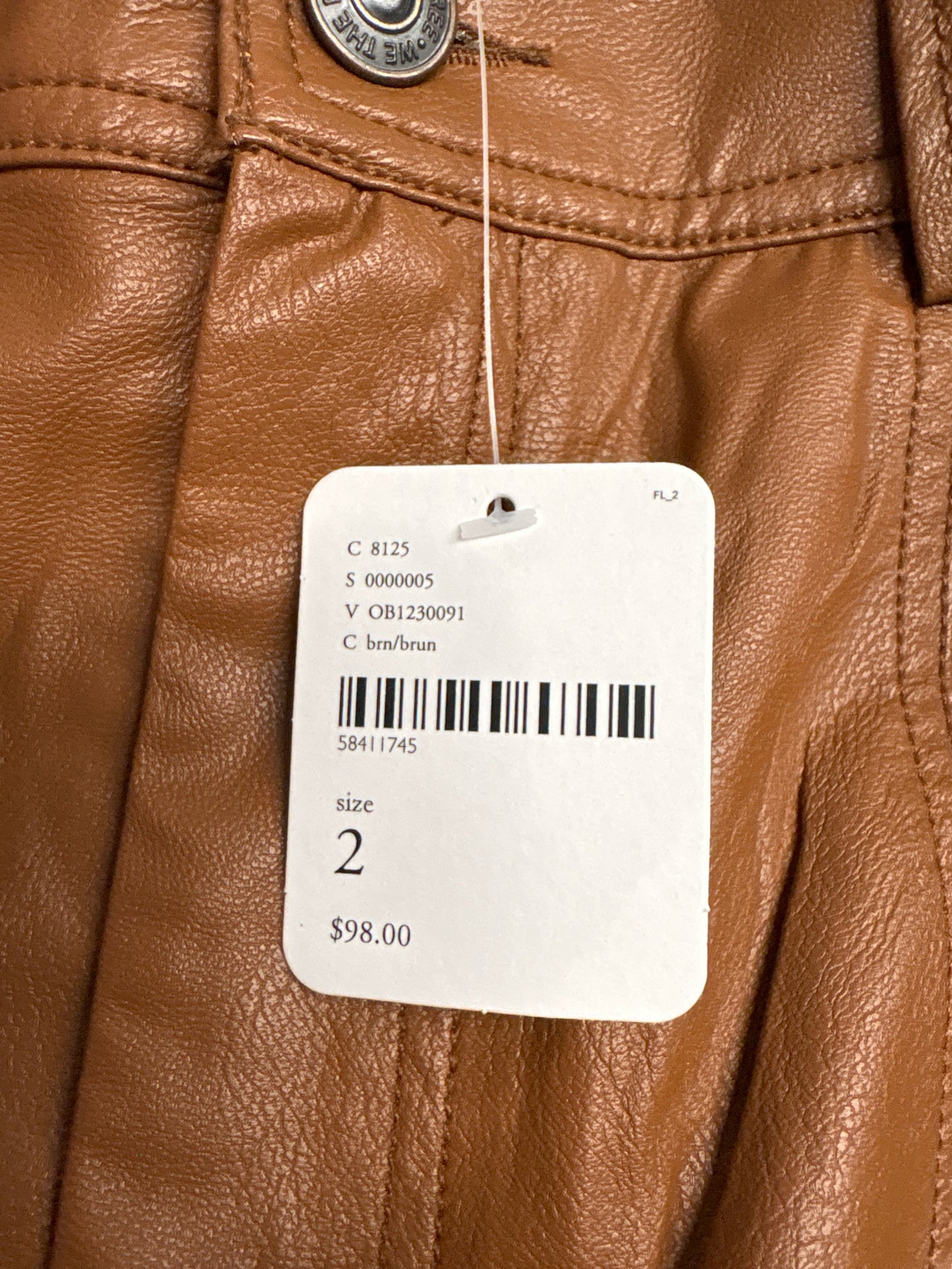 free people Size 2 Brown faux leather Shorts