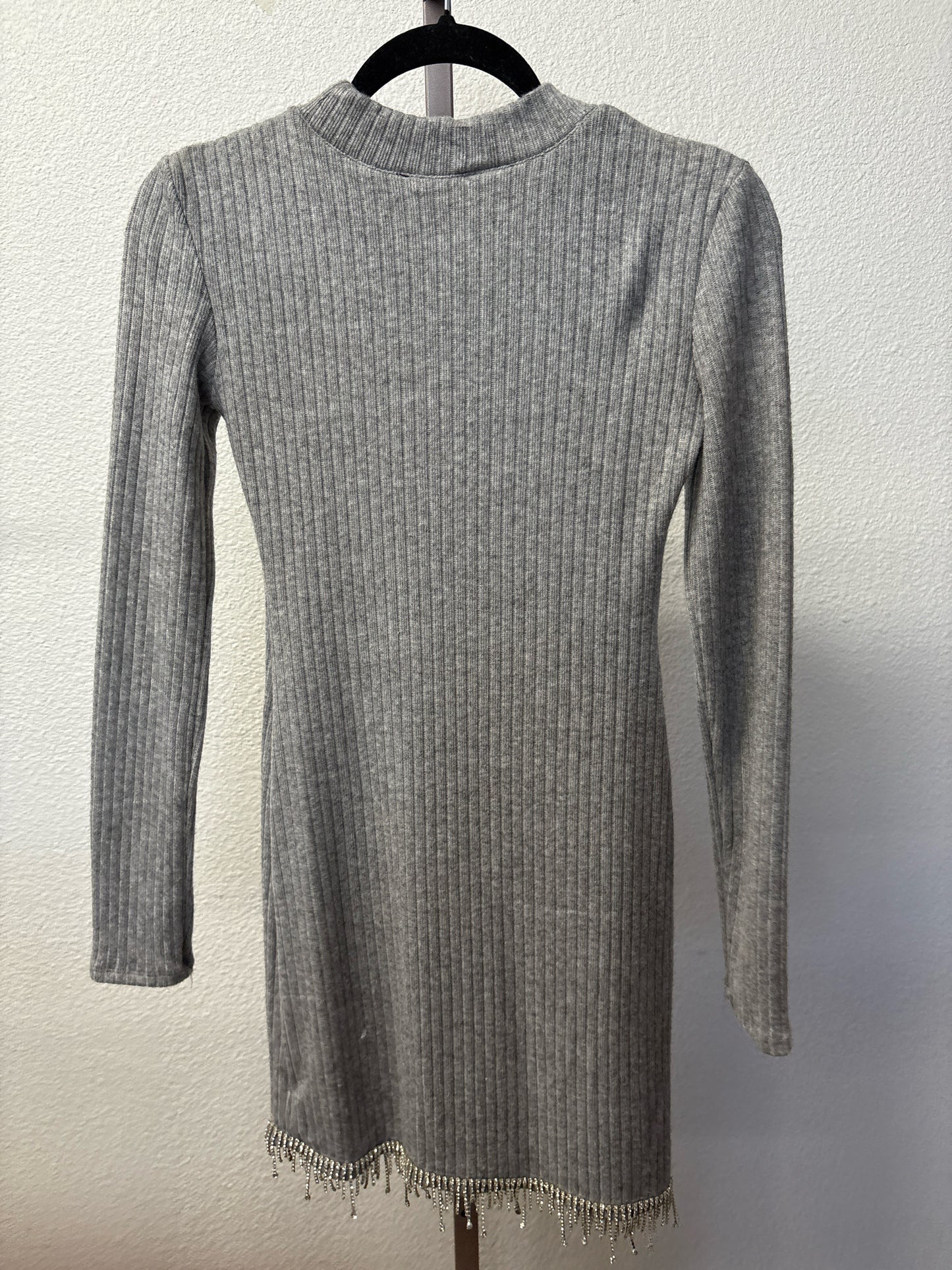 ZARA Size S Gray Ribbed Dress
