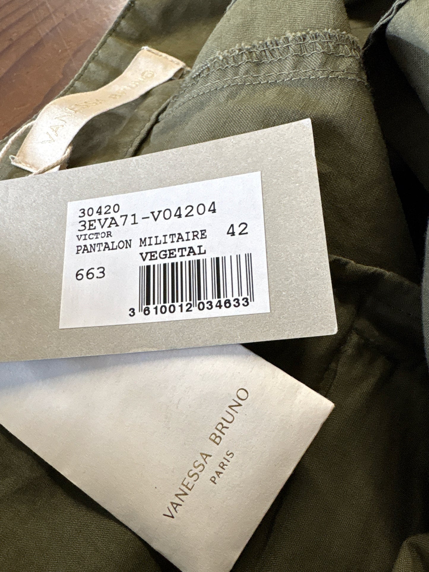 Vanessa Bruno Size 42 Army Green Pants