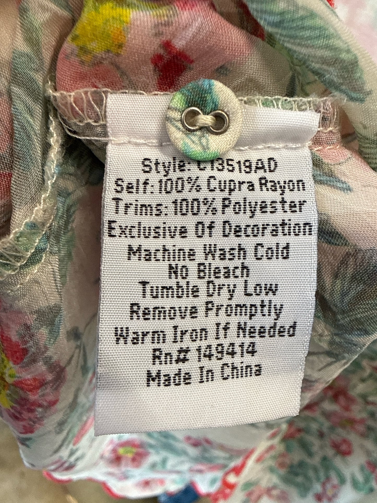 Johnny Was Size S Cream/multi Top