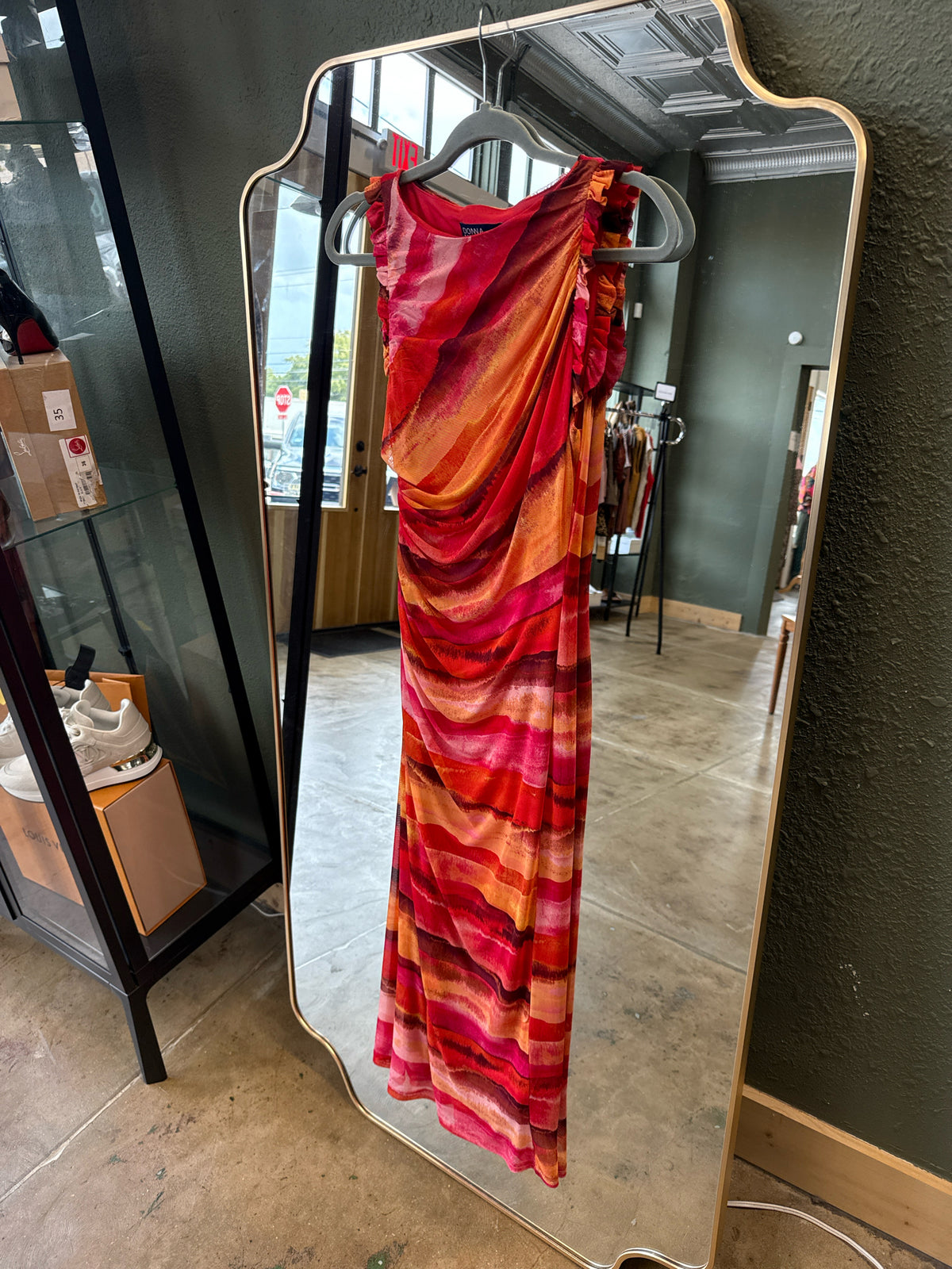 Donna Morgan Size S Red/Orange Dress