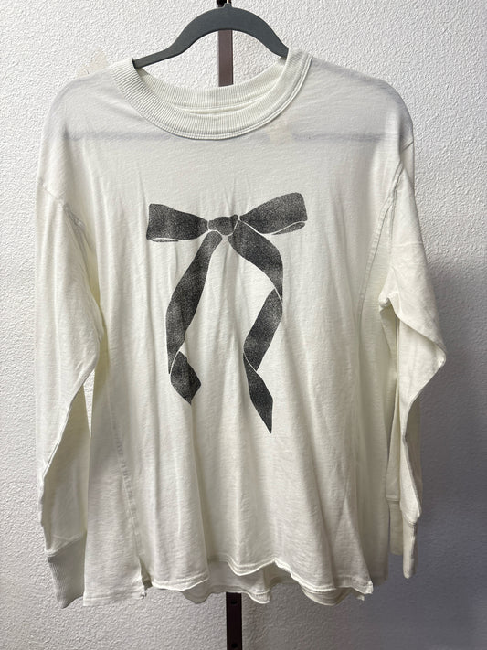 Aerie Size XS White/Black bow Top