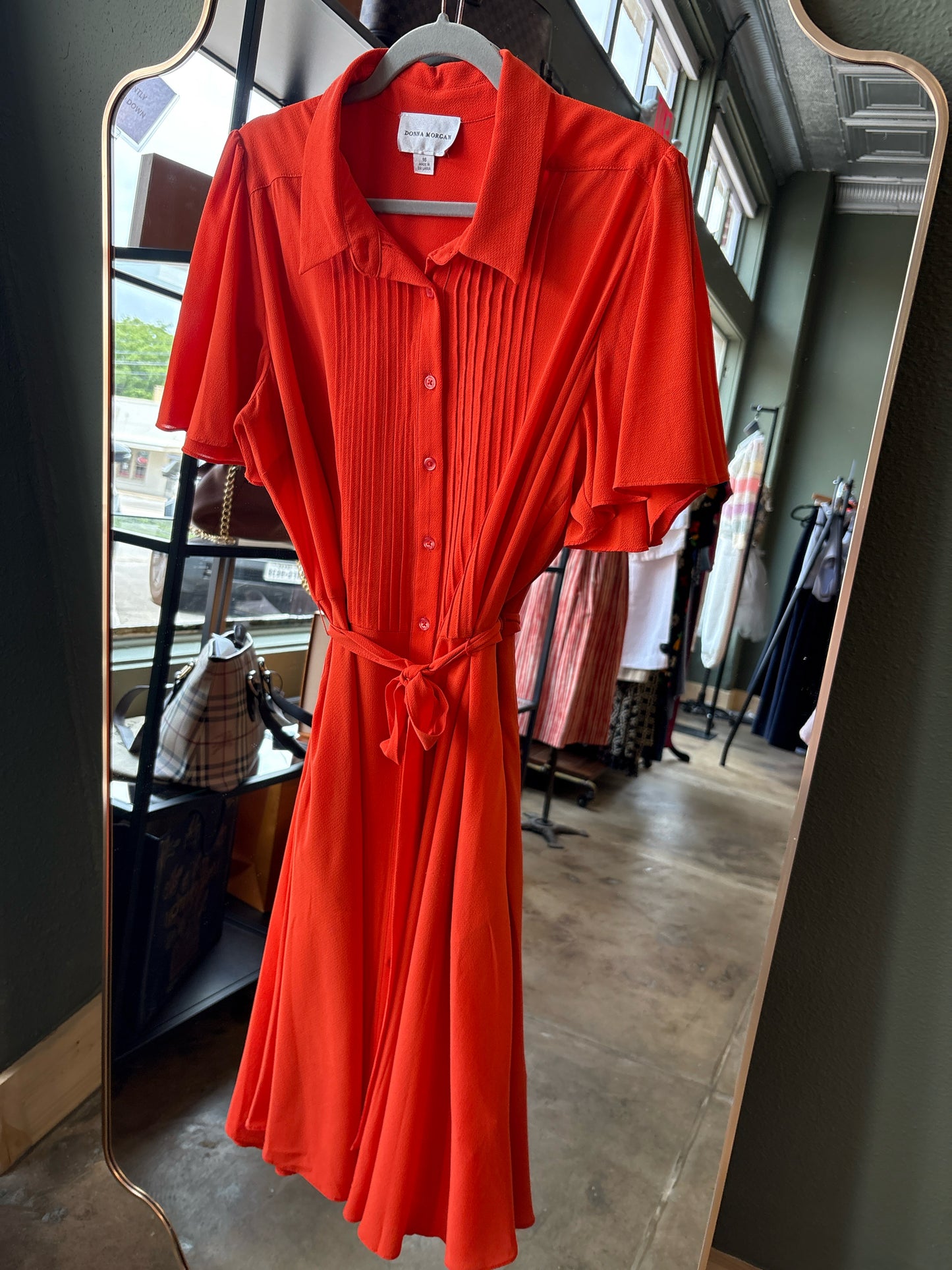 Donna Morgan Size 16 Red Orange Dress