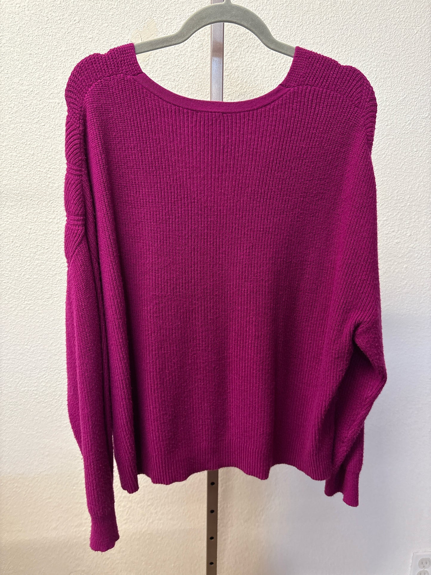 EXPRESS Size L Fuschia V-neck Sweater