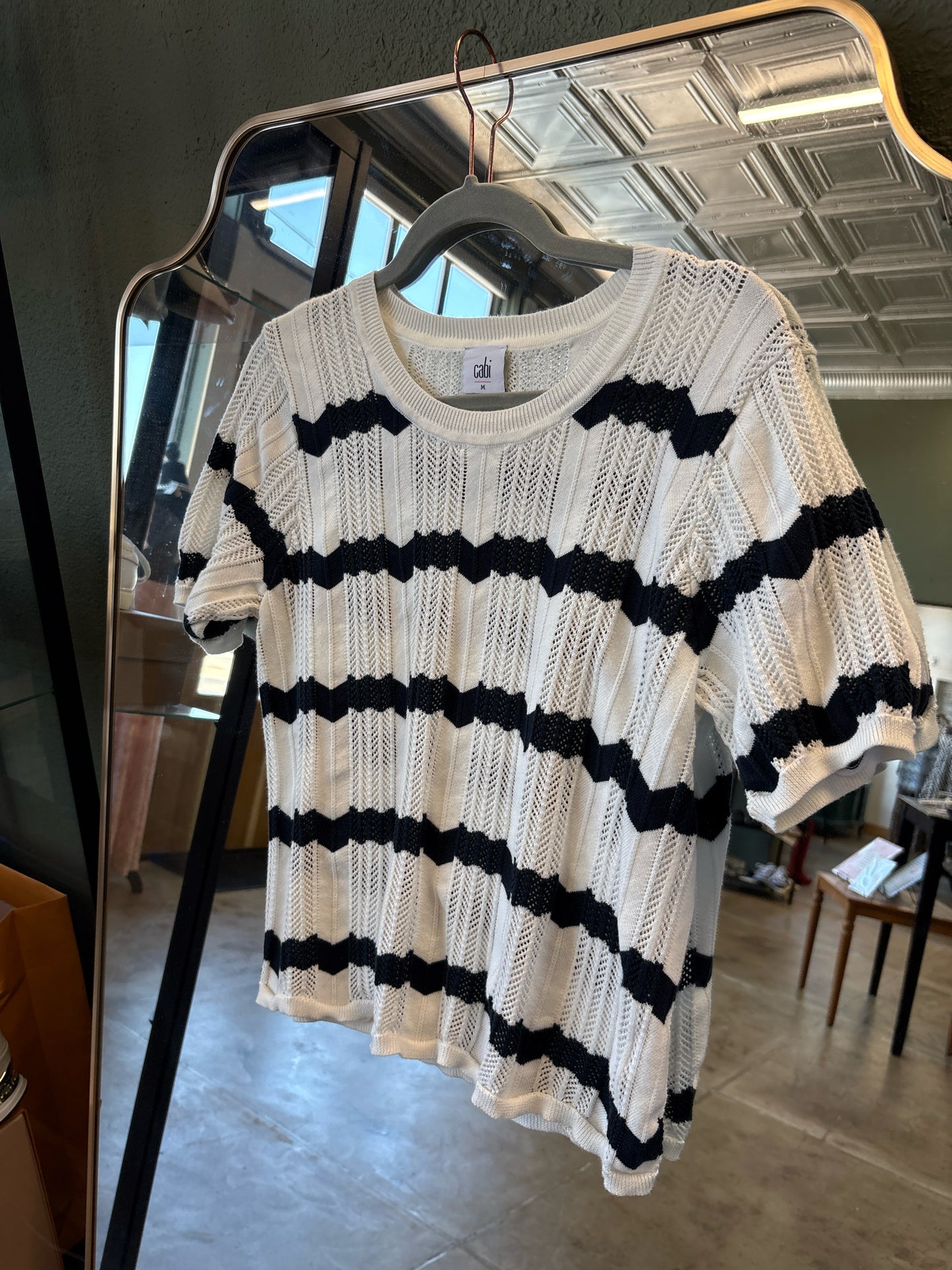 Cabi Size M White + Black Top