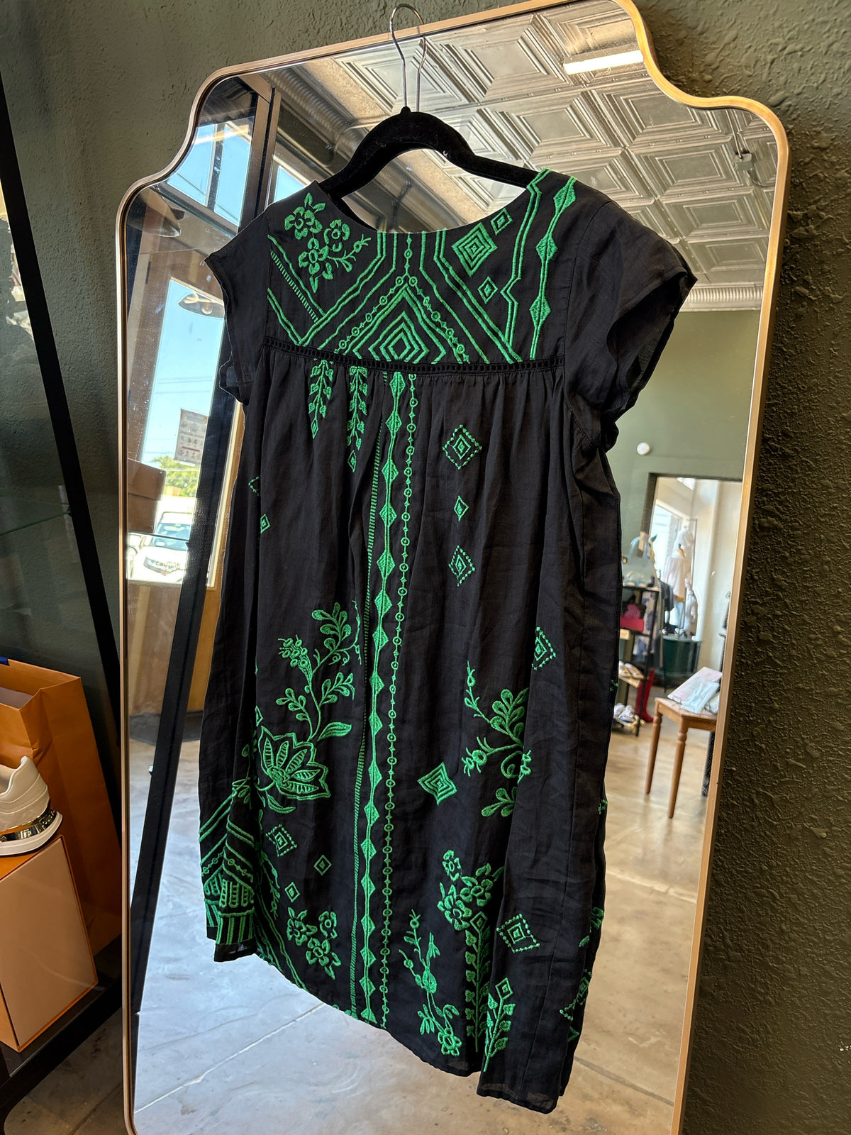 Johnny Was Size XS black + green Dress