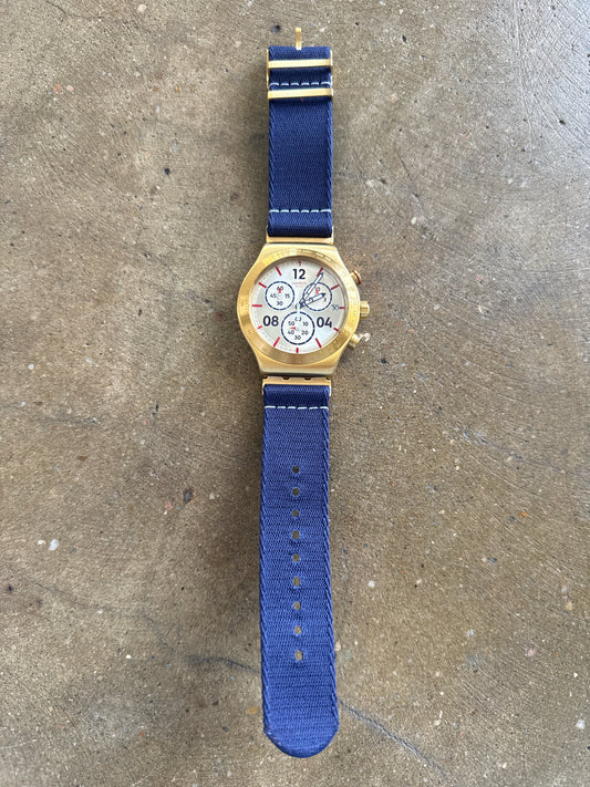 Swatch Blue/Gold Watch