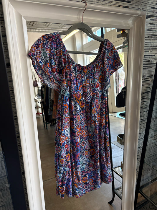 Rosa Faia Size S Blue/Multi Floral Dress