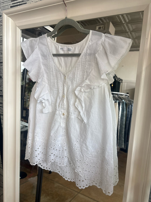 Sfera Size XL White Eyelet Top
