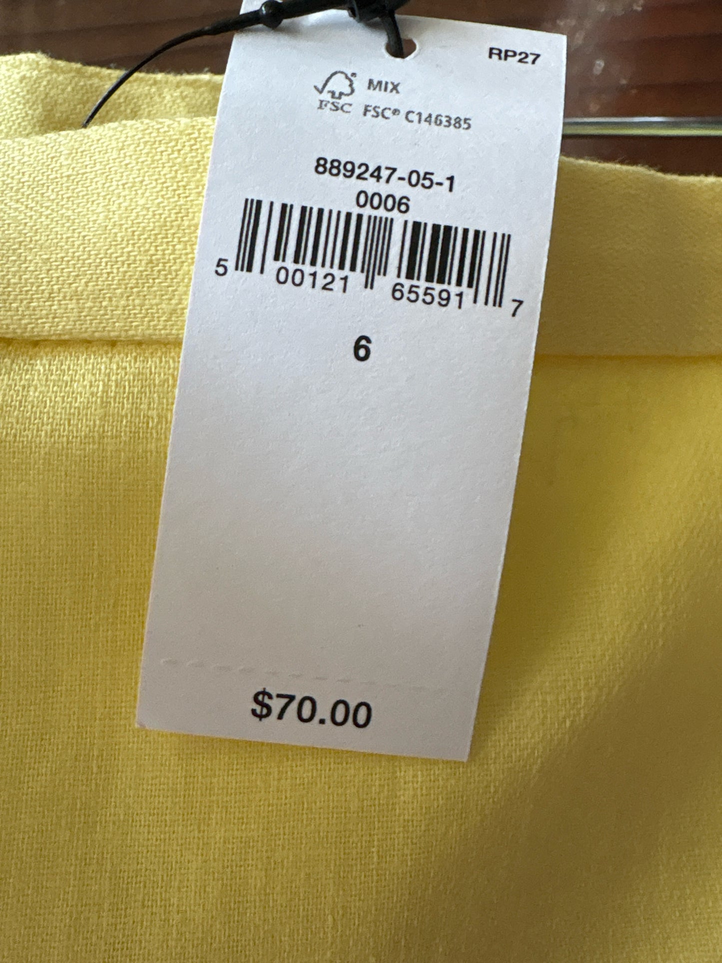 Banana Republic Size 6 Yellow Skirt