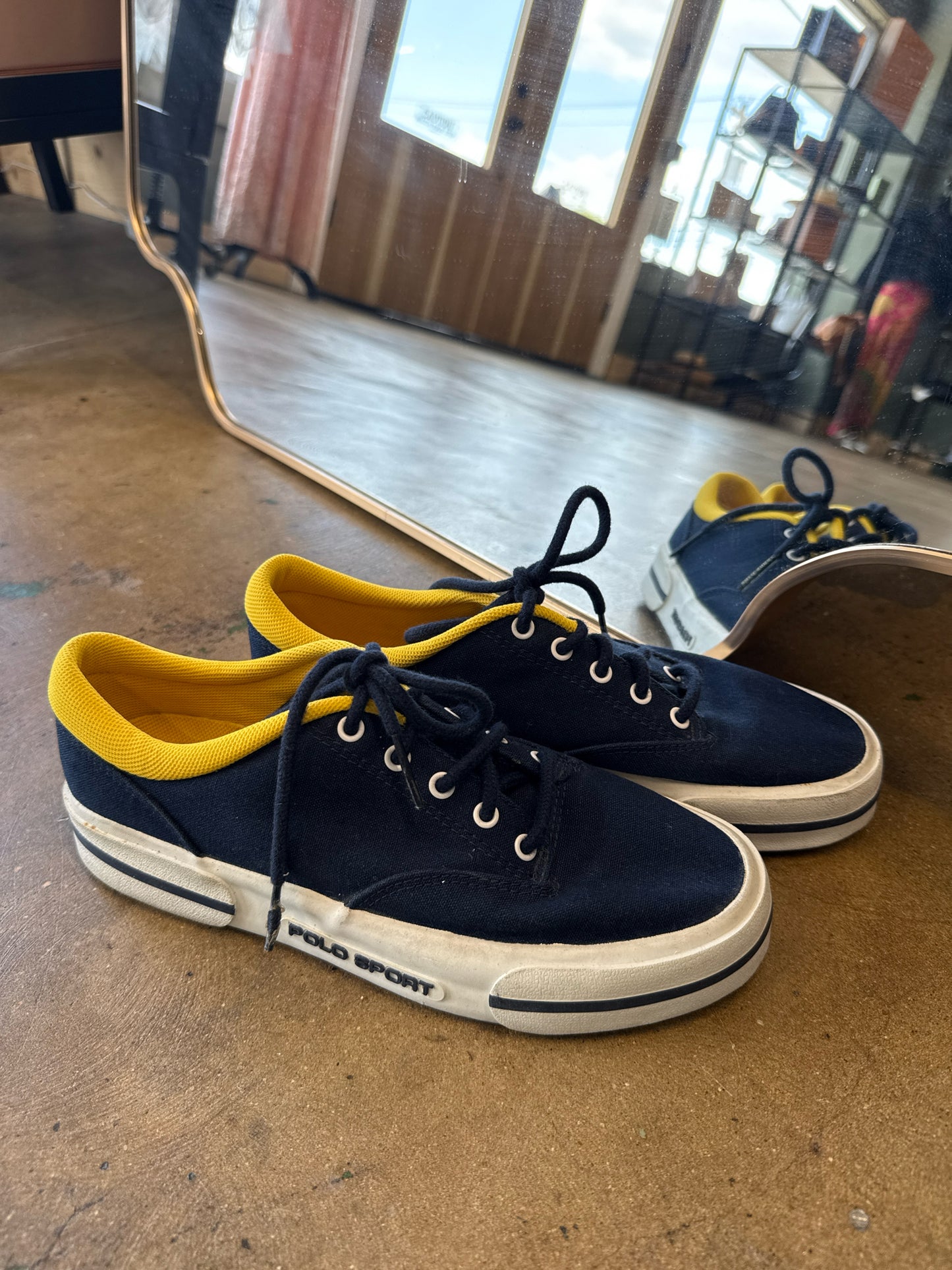 Polo Sport Shoe Size 8 Navy/Yellow Sneakers