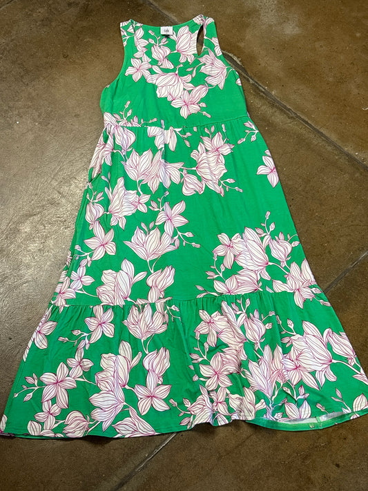 Cabi Size M Green/multi Flowers Dress