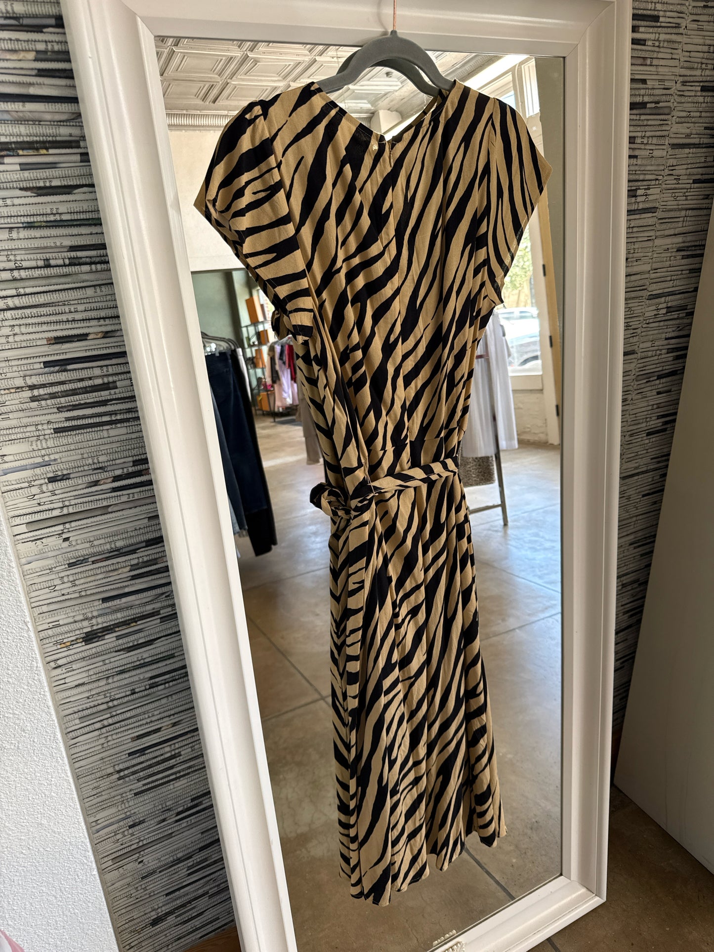 TALBOTS Size 10 Black/Tan Dress