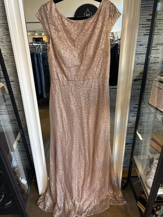 KENNEDY BLUE Size 12 Rose Gold Sequin Formal