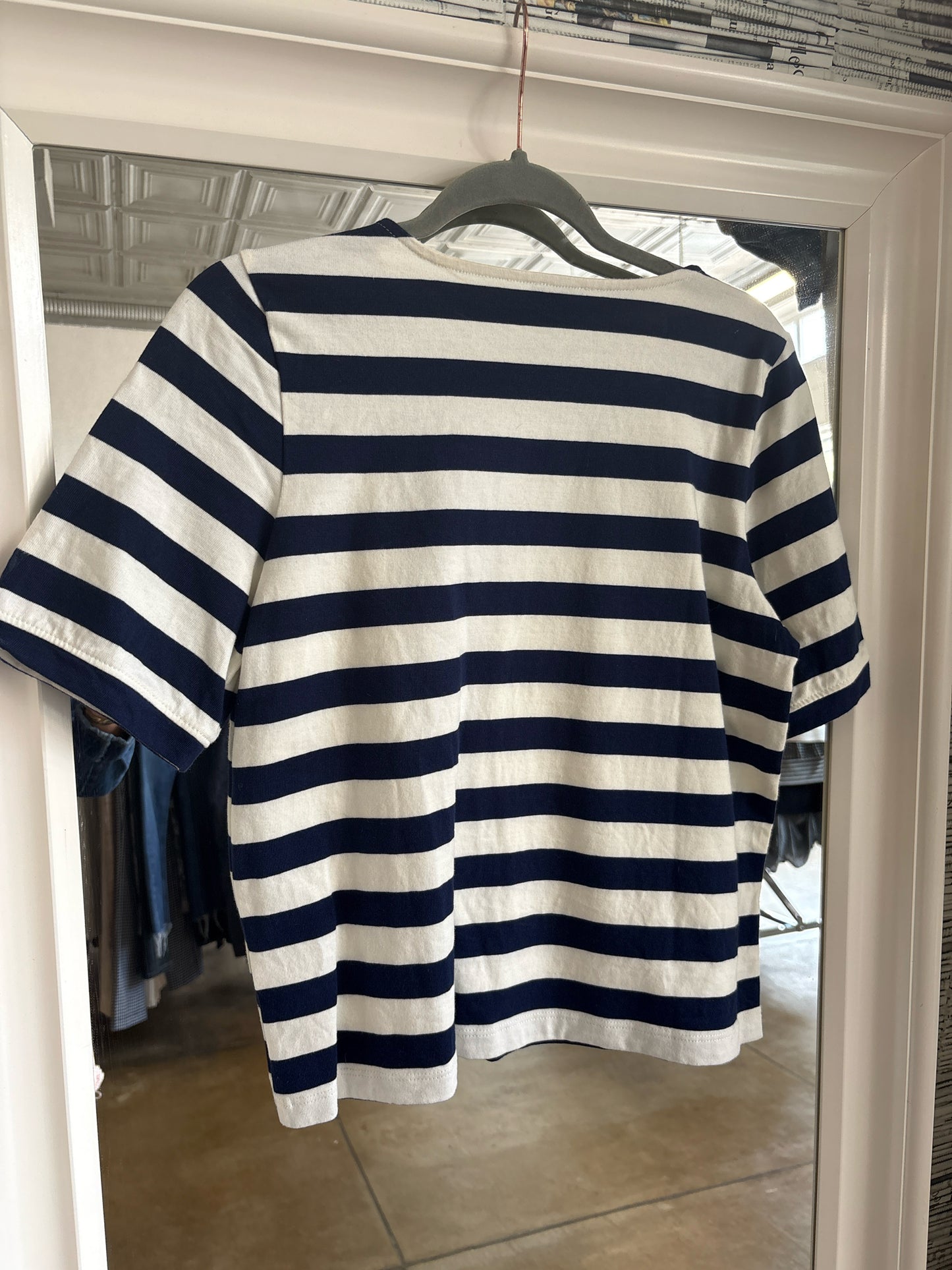 j crew Size M Navy/Cream Top