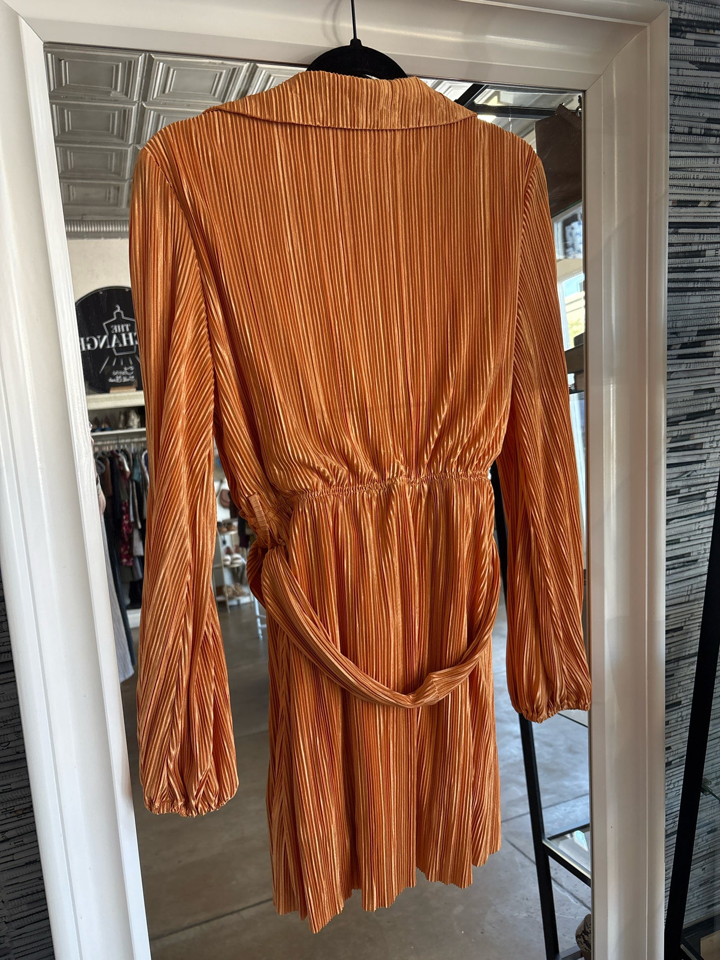 Peppermayo Size 6 Burnt Orange Ribbed Dress
