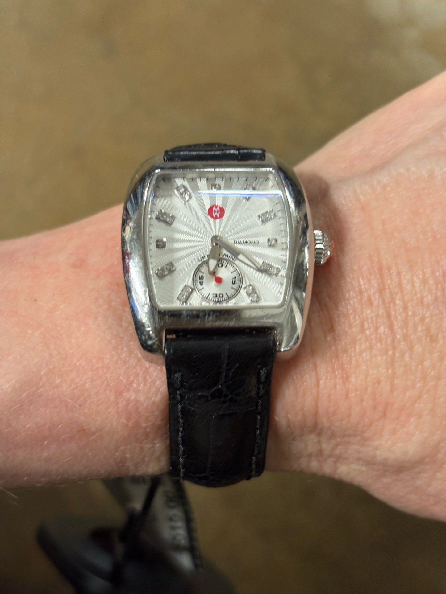 Michele Black/Silver Watch