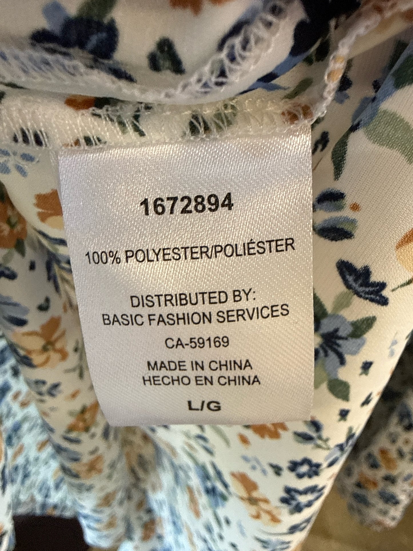 Mario Serrani Size L Cream/Blue Top