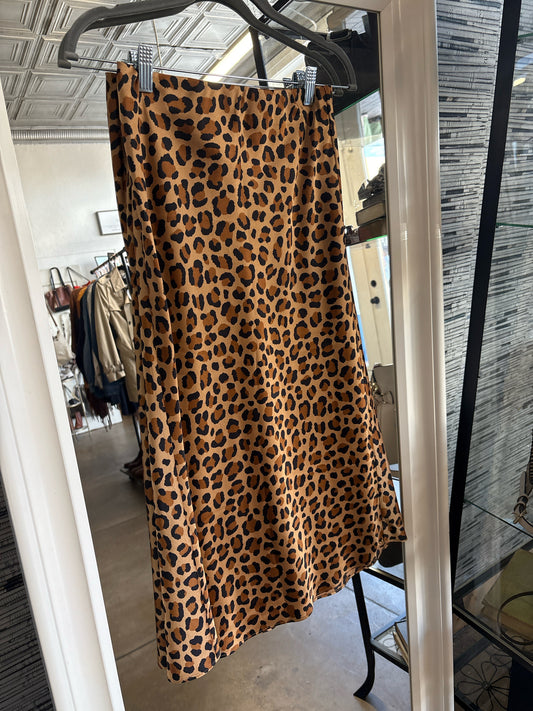 ANN TAYLOR Size XSP Tan/Brown Cheetah Skirt