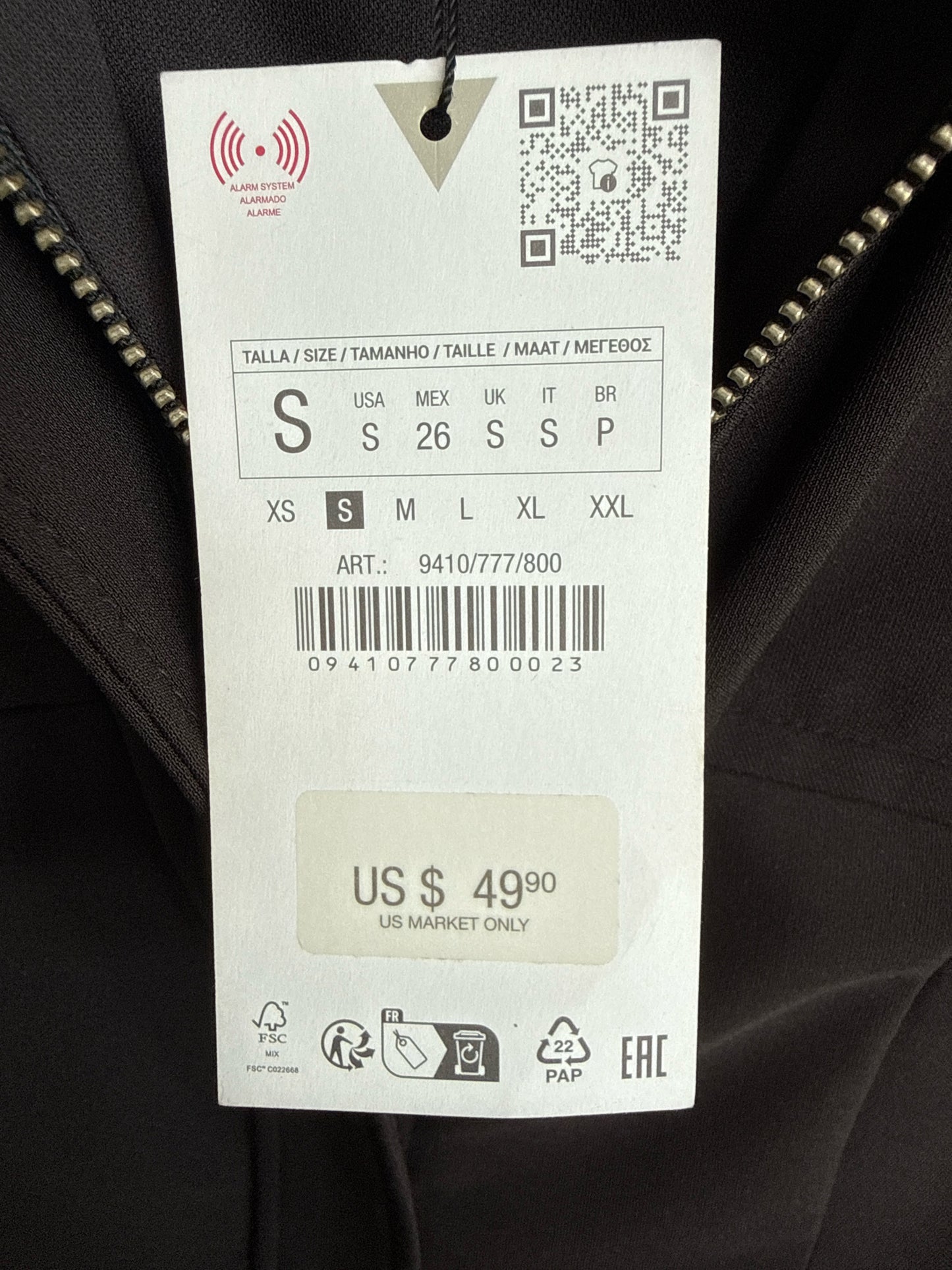 ZARA Size S Black Dress