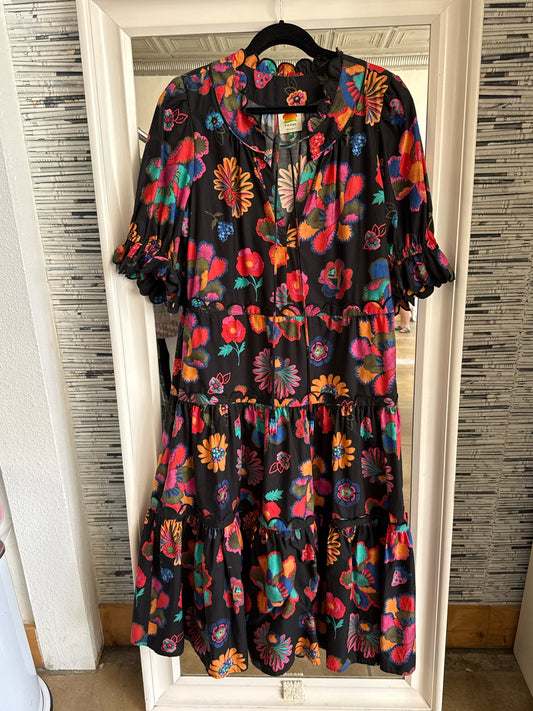 Farm RIO Size XL Black/Multi Dress