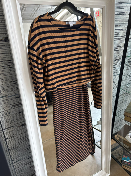 HYFVE Size S Tan/Black Stripe Two Piece Set