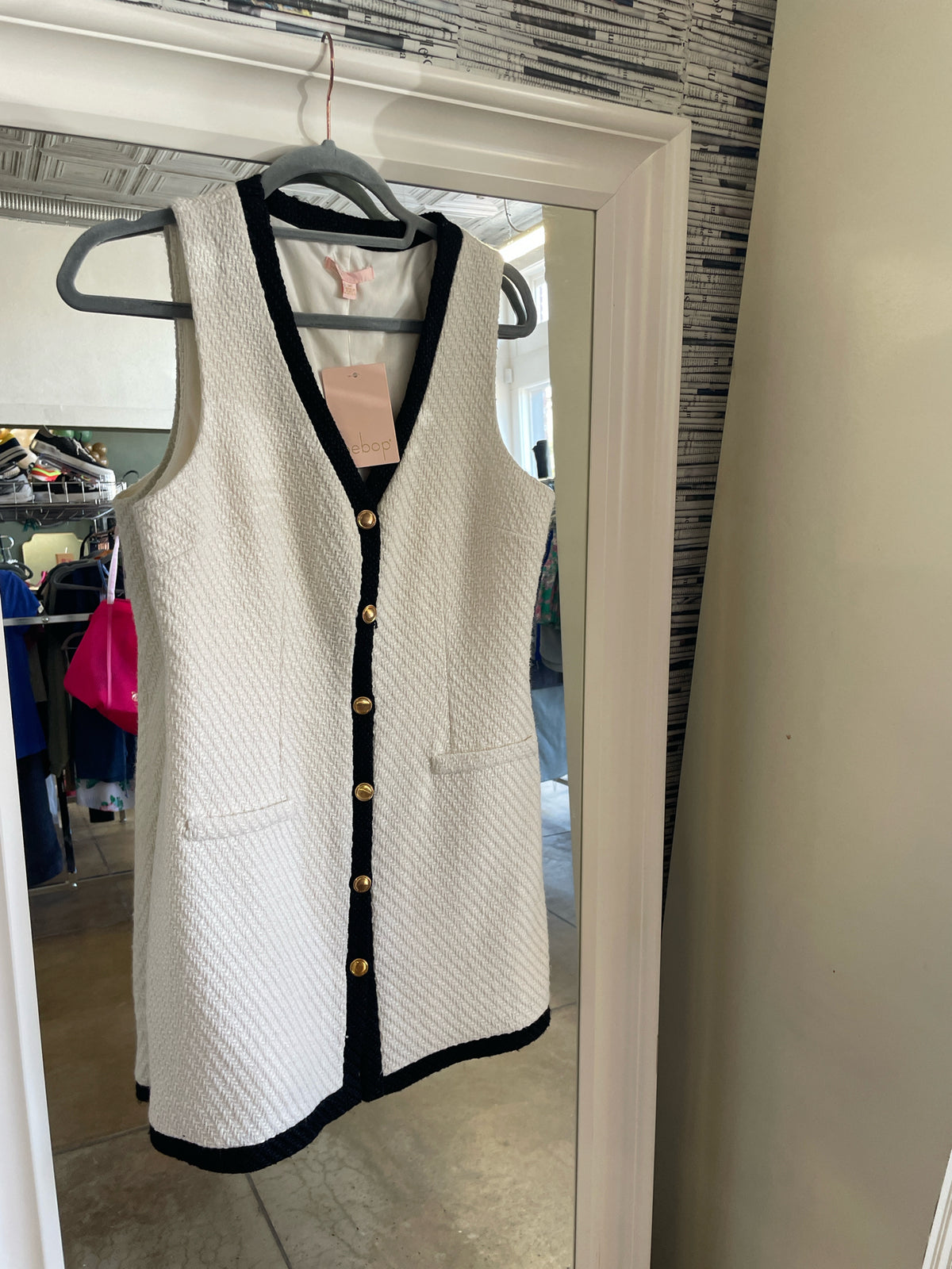 BeBop Size XS White + Black Dress