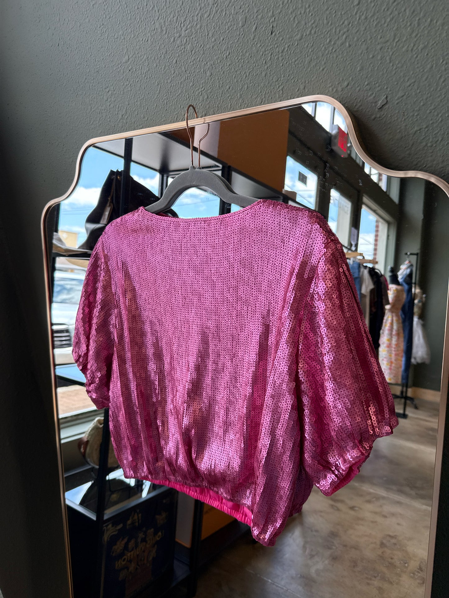 Size M Pink Sequin Top