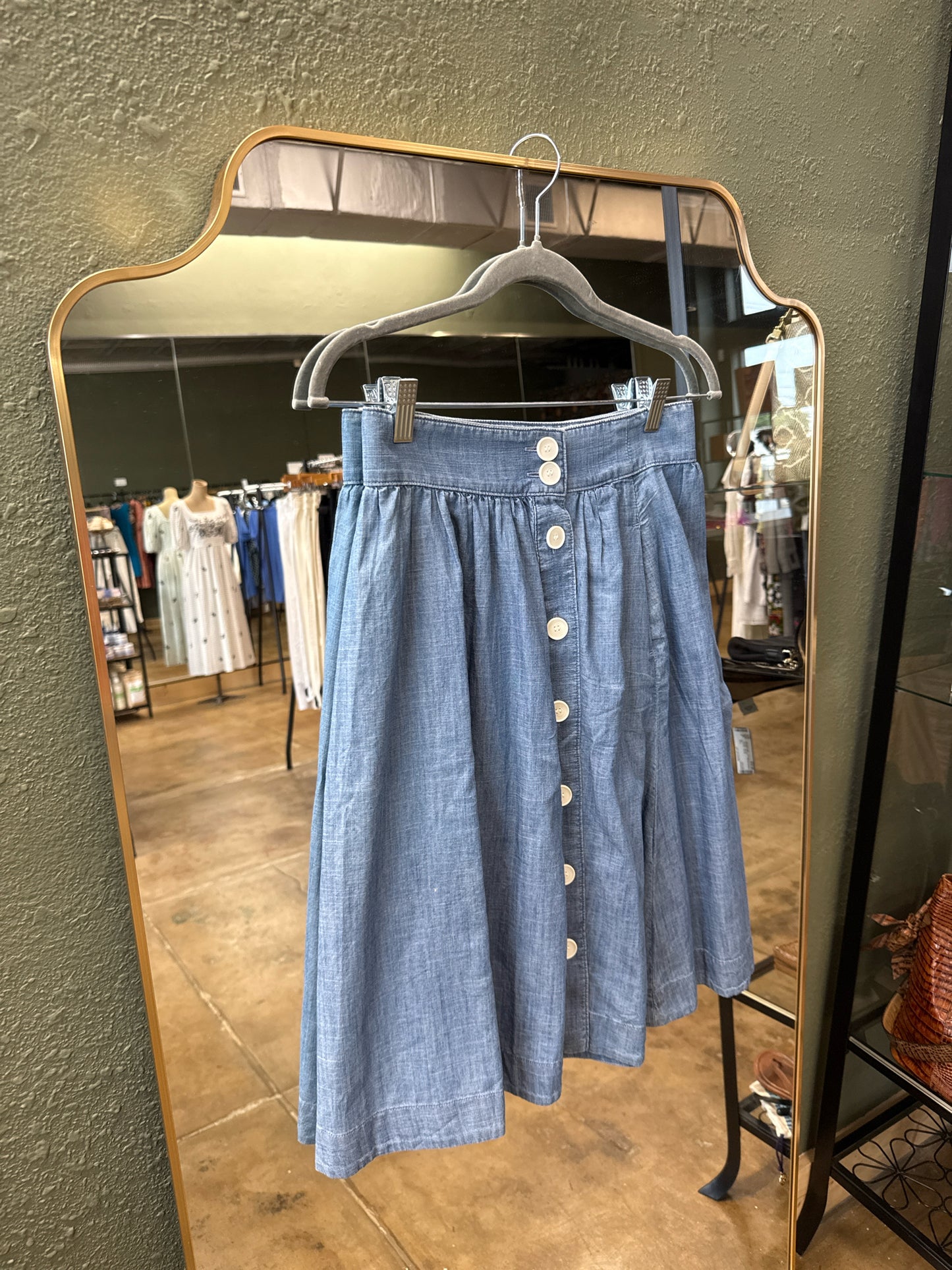 TALBOTS Size 2P Denim Skirt