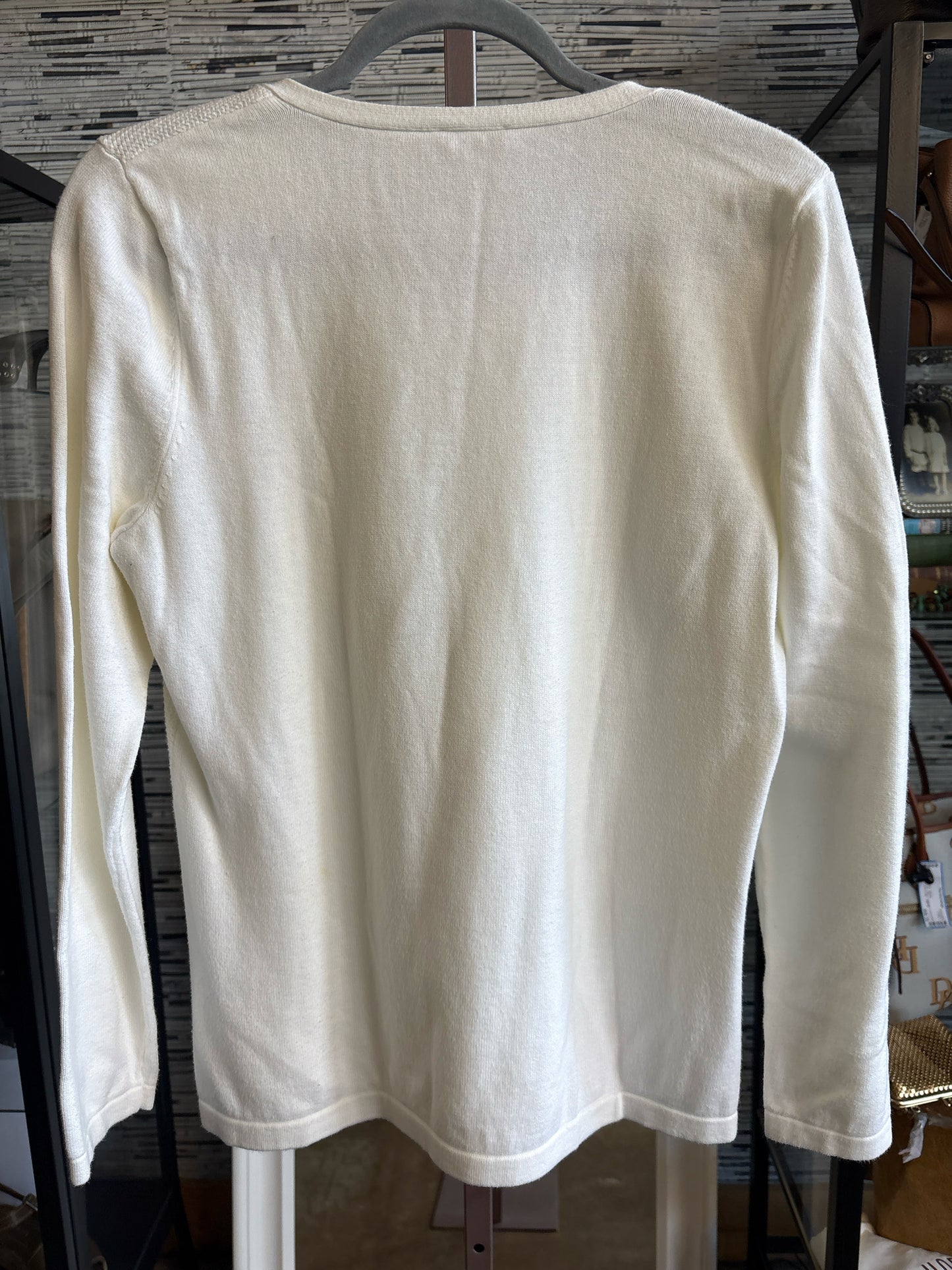 TALBOTS Size M off white Cable Knit Sweater