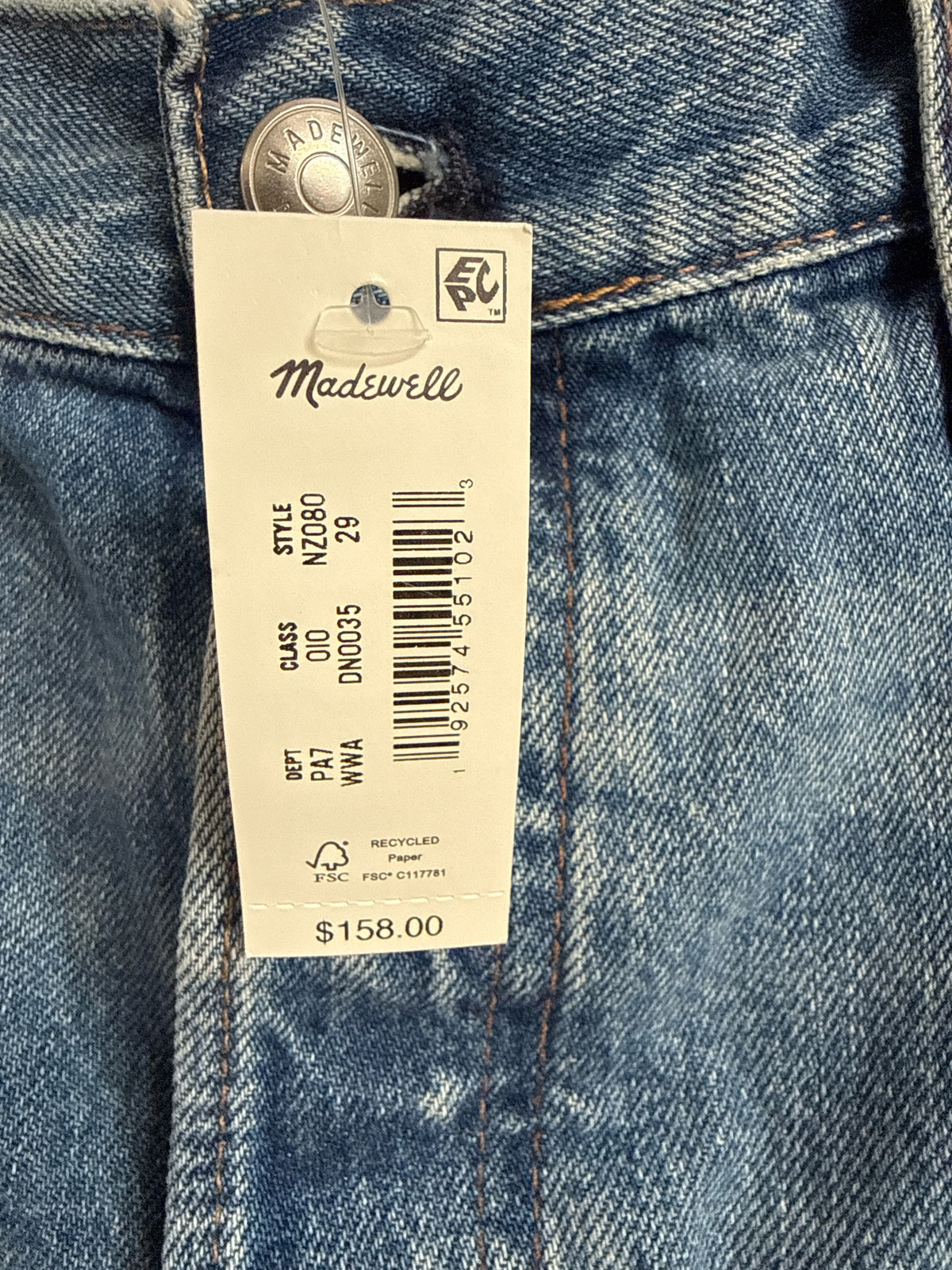 MADEWELL Size 29 Denim Jeans