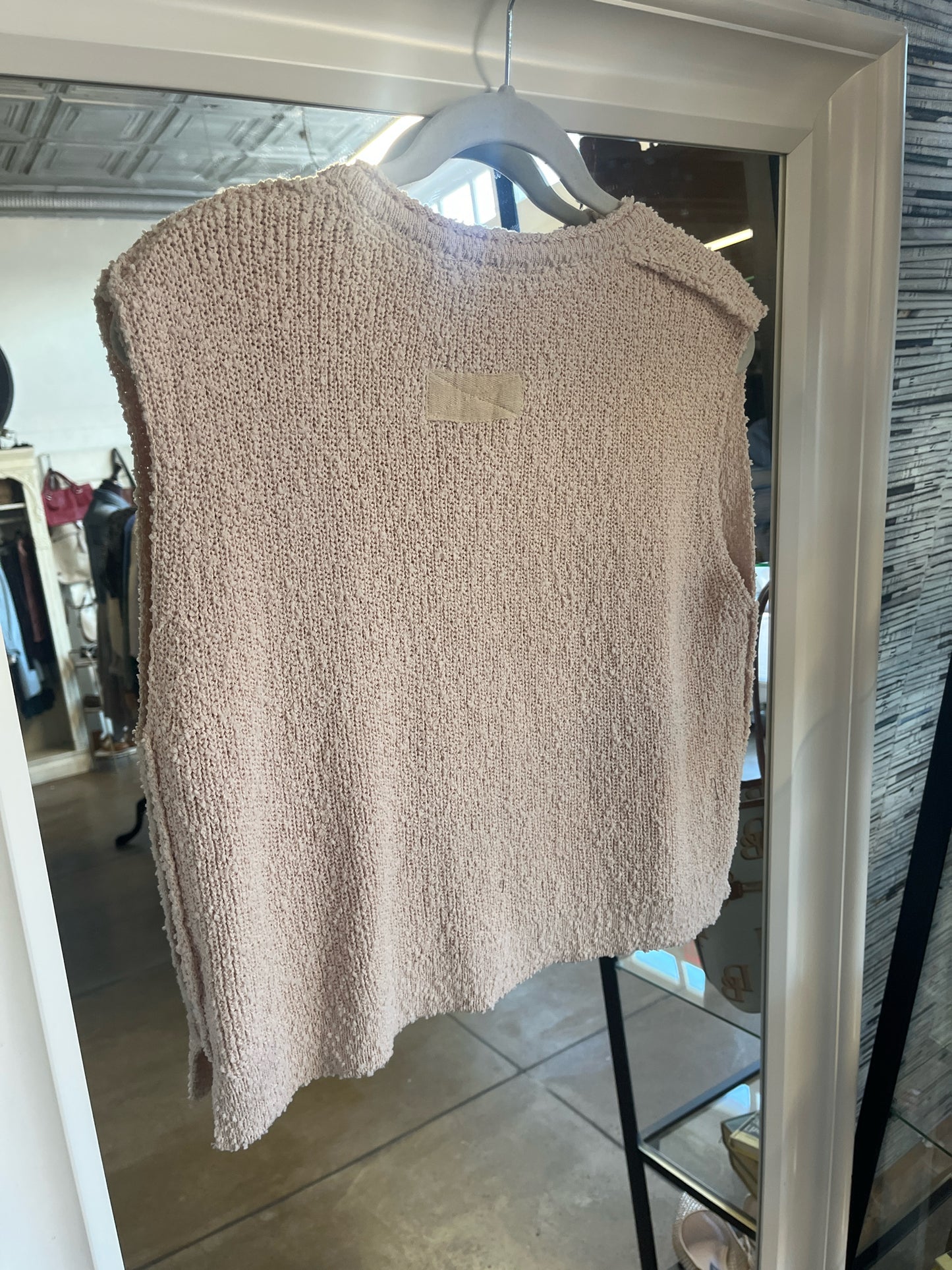 LA MIEL Size S Oatmeal Sleeveless Top