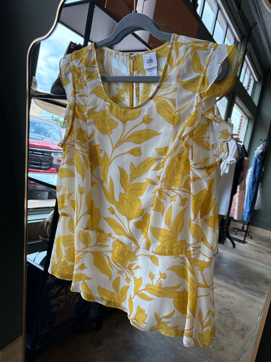 Cabi Size M cream + yellow Top