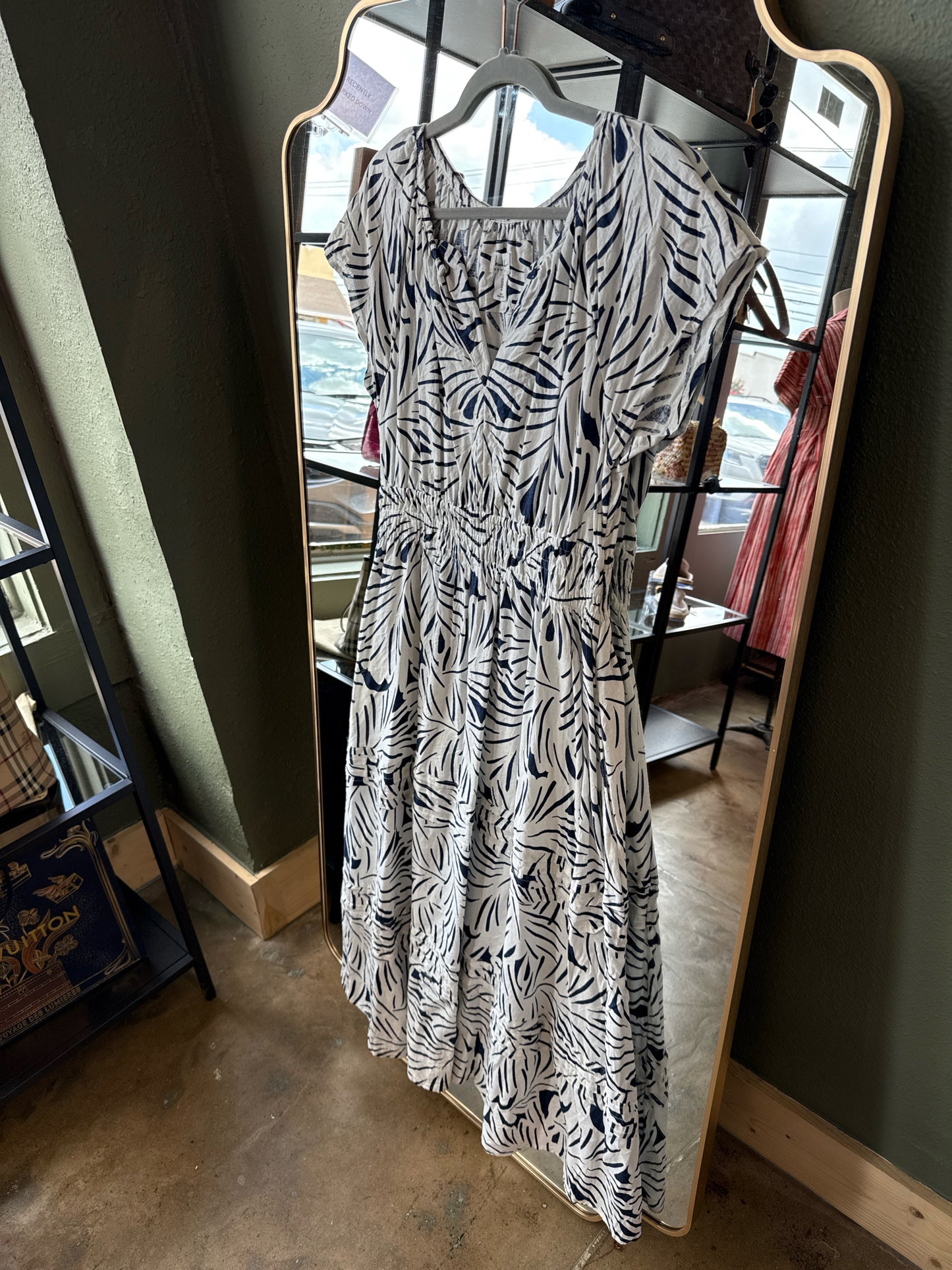 nicole Miller Size L Blue/White Dress